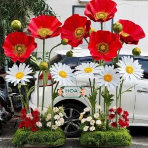 Sét Hoa Kết Hợp Giữ Hoa Anh Túc Và Cúc Họa Mi Xh010 – Nghệ Thuật Decor Cho Mọi Không Gian