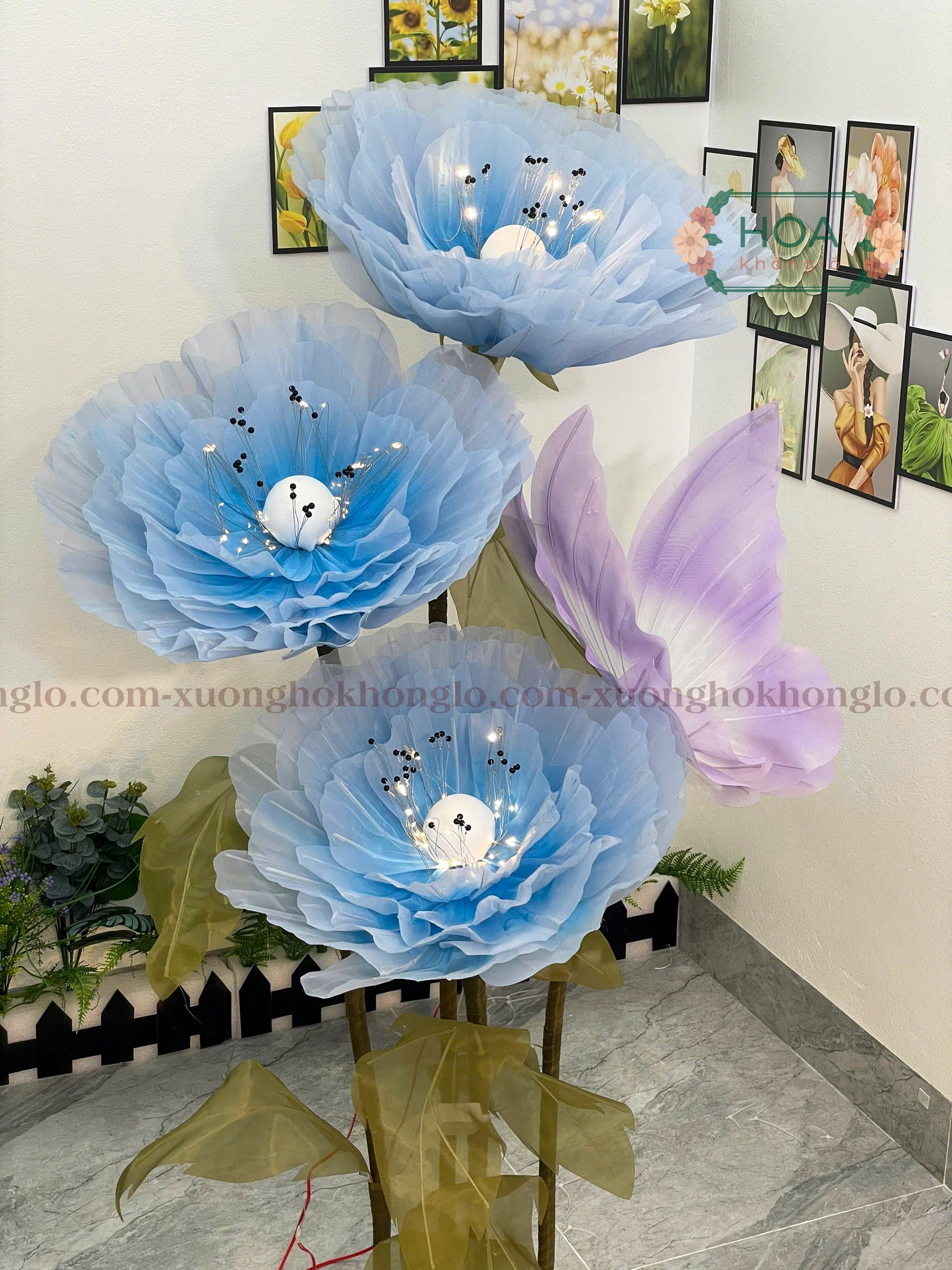 Cụm hoa điện khổng lồ HC106 21 106 2 | Xưởng hoa khổng lồ Handmade giá rẻ | Hoa thủ công khổng lồ