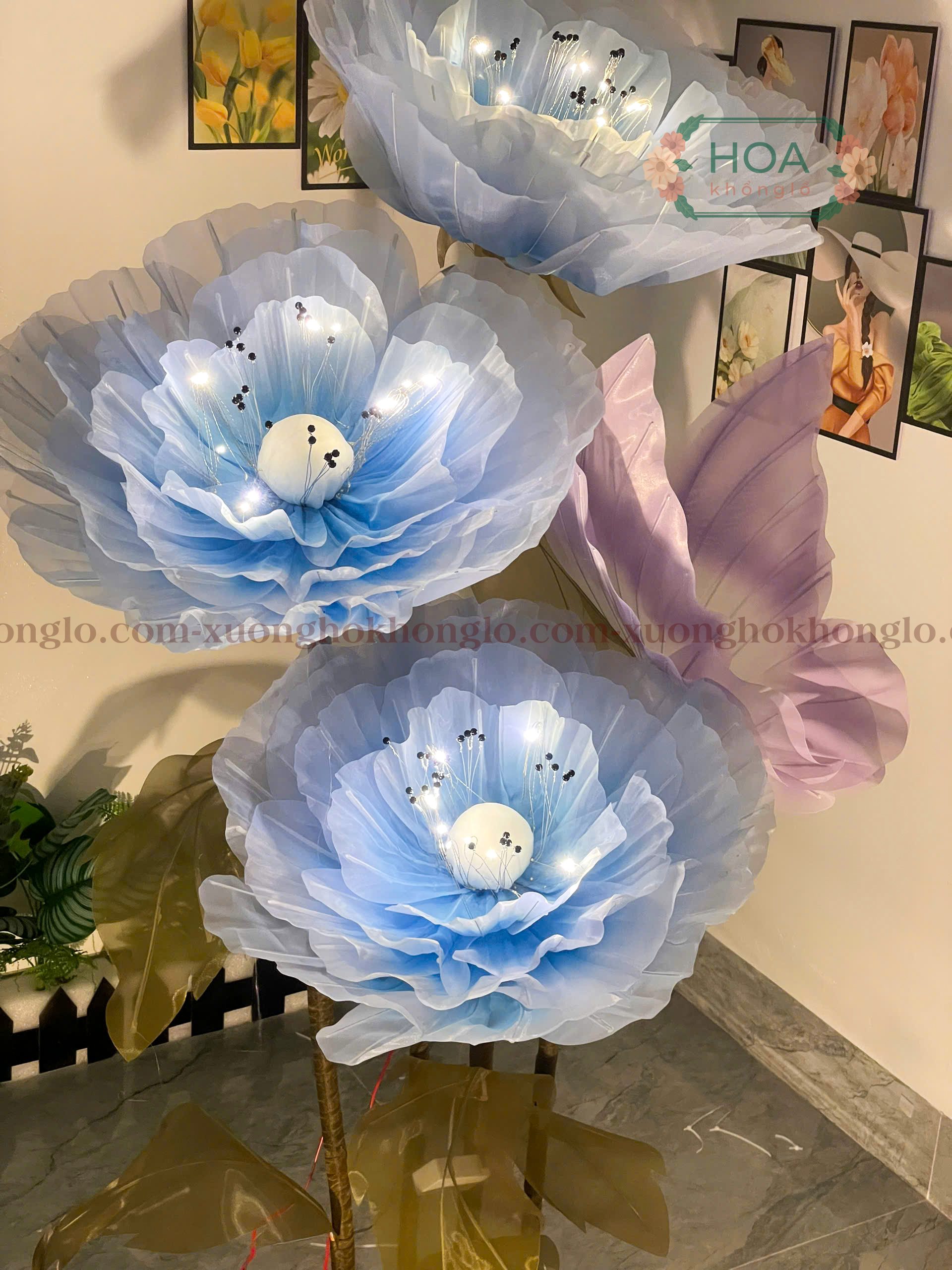 Cụm hoa điện khổng lồ HC106 22 106 3 | Xưởng hoa khổng lồ Handmade giá rẻ | Hoa thủ công khổng lồ