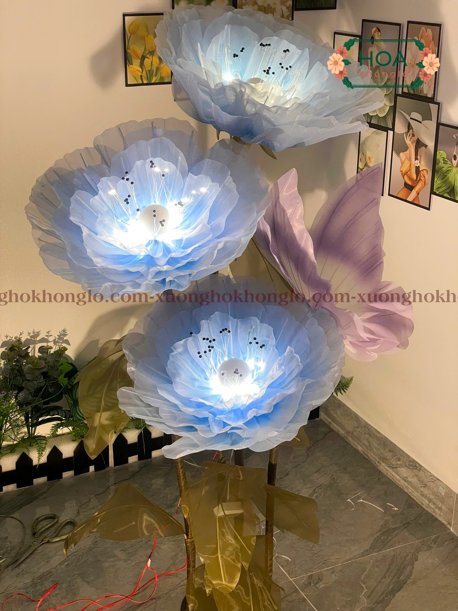 Cụm hoa điện khổng lồ HC106 25 106 7 | Xưởng hoa khổng lồ Handmade giá rẻ | Hoa thủ công khổng lồ