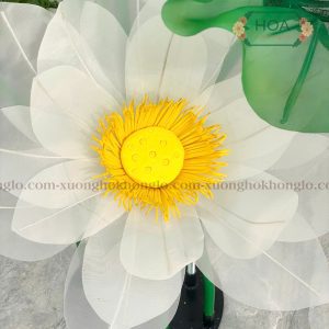 Hoa sen trắng khổng lồ bằng vải Voan HC109 15 Hoa sen trắng khổng lồ bằng vải Voan HC109 - Ảnh 5
